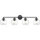Jonatan 4 Light 35 inch Matte Black Vanity Light Wall Light